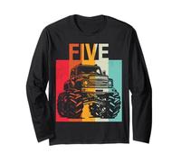 55th Birthday Retro Monster Truck 5 Years Boys Girl Kids Long Sleeve T-Shirt