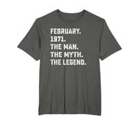 55th Birthday Tee Man Myth Legend Born In February 1971 T-Shirt