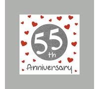 55th Wedding Emerald Anniversary Card - Quality Glittery Finish Love Fifty Five 55 Years of Marriage