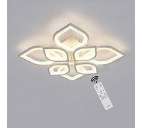 55w 3000k-6500k dimmable led ceiling light modern flush mount ceiling lamp 8-leaf flower shape design acrylic chandeliers with remote control for living room bedroom dining room, ?60cm
