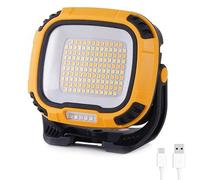 55W LED Rechargeable Work Light, LED Flood Light with 14 Lighting Modes, Portable Magnetic Waterproof 5000LM with Hook, Battery Level Display, USB Charging, Suitable for Outdoor Camping, Garage Repair