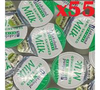 55x Semi-skimmed UHT Milk 12ml Individually Wrapped Mini Portions Pots Jiggers Lakeland