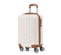 55x30x20cm Cabin Carry Bag Hard Shell Suitcase 100+ Airline Approved Flight Knight Cream Cabin