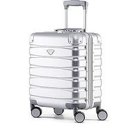 55x35x20cm Hard Shell Cabin Carry On Suitcase 100+ Airline Approved Flight Knight Silver Cabin