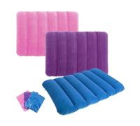 55x40cm Inflatable Pillow Square Sleeping Mat for Camping Outdoor Travel Foldable Backrest Air Cushion for Plane Headrest(2 Pc Blue)