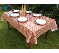 55x78" (1.4x2.0M) OBLONG PVC/VINYL TABLECLOTH - RED HEARTS WITH PARASOL HOLE