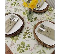 55x78" (140x200cm) OVAL PVC/VINYL TABLECLOTH - HERB GARDEN - 6 SEATER