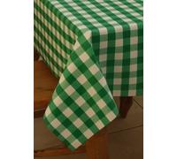 55x78" OBLONG PVC/VINYL TABLECLOTH - GREEN GINGHAM