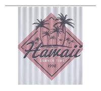 56.30x70.87Inch（143x180cm）Opaque Privacy Curtain, Use Alone Or with Clear Shower Curtain - Weighted Hem, Water-Resistant - Shower Curtain Liner, Bathroom Curtains, Bathroom CurtainHawaii-coconut Tree-