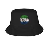 56 Bucket Hat Sierra Leone Sierra Leonean Lion Flag Fisherman Hat Unisex Beach Cap Uv Protection Bucket Sun Hats for Outdoor Beach Traveling