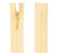 56 cm / 22 Inch Light Honey Beige Invisible Zip - Nylon Closed-End Concealed Zipper for Dressmaking, Skirts, Cushions, Bridal & Alterations - Giddy Square