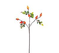 56 cm Simulation Plant 7 Orange Rosehip Branches Lifelike Simulation Fake Fruits Model for Photoshoot Scene Construction and Painting Props, Faux Fruit for Home House Kitchen Party Decoration