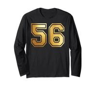 56 Number Fifty-Six Team Sports Graphic Varsity Matching Long Sleeve T-Shirt