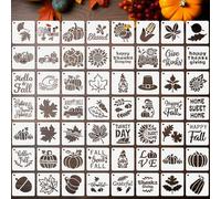 56 Pcs Autumn Stencils, Stencils for Painting, Autumn Fall Drawing Stencil, Reusable Templates for Thanksgiving, Canvas, DIY Drawing Painting Crafts, Ornaments & DIY Crafts, Farmhouse Decoration