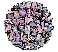 56 PCS Gothic Stickers, Waterproof PVC Stickers Vinyl Self-Adhesive Sticker, Magic Witch Gothic Cartoon DIY Stickers, for Water Bottles Laptops Skateboards Luggage