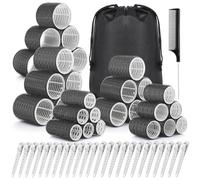 56 PCS Hair Curler Rollers with 5 Sizes Self Grip Hair Rollers with Storage Bag for Long Medium Short Thick Fine Volume Bangs Hair Jumbo Hair Roller for Salon Hairdressing and DIY Hairstyles