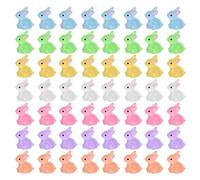 56 PCS Mini Bunnies Glow in Dark Mini Plastic Bunnies Mini Resin Bunny Mini Resin Figurines Waterproof Mini Figurines Lightweight Bunny Figurine Wear-resistant Tiny Bunnies Home Decorations