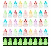 56 Pcs Mini Resin Gnomes, Tiny Fairy Gnome Luminous Garden Gnome Figures Miniature Statue Glow in The Dark for Plant Pot Landscape Lawn Landscape Home Party Decor