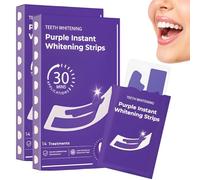 56 Pcs Purple Teeth Whitening Strips, Teeth Whitener Strips, Non-Sensitive Formula, Can Correct Tooth Color, Tooth Stain Remover for a Radiant, Brighten & Whiter Smile