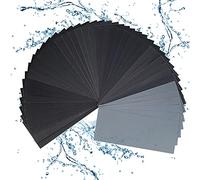 56 Pcs Wet and Dry Sandpaper Assorted, 120 to 3000 Grit Sanding Paper, Emery Abrasive Sanding Paper Sheets for Wood Furniture Turning Finishing Car Metal Plastic Glass Drywall Sandpapers