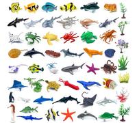 56 Piece Set Sea Animals, Sea Creatures Toys for Children, Sea Animals Toys For Kids, Ocean Animals Figures Wild Animal Bath Toys Kids Animal Toys Learning For Children