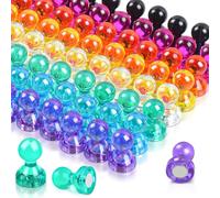 56 Pieces Magnets, 8 Colours, Fridge Magnets, Mini Magnets, Strong for Magnetic Board, Office, Whiteboard, Neodymium Magnet, Small Magnet, Multifunctional, Transparent, Conical Magnets