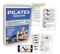 56 Pilates Cards- Produced by a Certified Instructor- 40 mat exercises- Optional to use with Pilates Circle exercises- Stott Pilates workout cards- Enhance workout with the Ring and Ball - Detailed