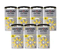 Rayovac Extra 10, 8 pieces, hearing aid batteries, high performance, zinc air batteries, 1 blister card, yellow - 10AUX-8XEMF
