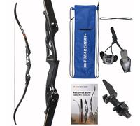 56" Takedown Recurve Bow Set for Adults Sportbow Kit 30-50 lbs with Archery Accessories Metal Riser Laminated Limbs Hunting Bow Target Practice (35 lbs)