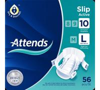 56 x Attends Slip Active 10 | Large | Adult Incontinence Slips | 2 Packs of 28