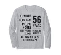 56 Years Married Funny 56th Wedding Anniversary Long Sleeve T-Shirt