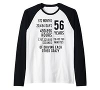 56 Years Married Funny 56th Wedding Anniversary Raglan Baseball Tee