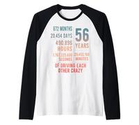 56 Years Married Funny 56th Wedding Anniversary Raglan Baseball Tee