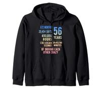 56 Years Married Funny 56th Wedding Anniversary Zip Hoodie