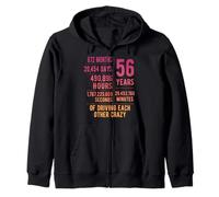 56 Years Married Funny 56th Wedding Anniversary Zip Hoodie