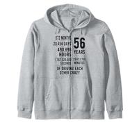 56 Years Married Funny 56th Wedding Anniversary Zip Hoodie