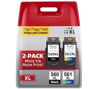 560 561 Ink Cartridges, PG 560 XL Black and CL 561 XL Colour Replacement for Canon 560 561 ink cartridges for TS7450 TS7451 TS5350 TS5351 TS5352 TS5353(1 Black, 1 Colour)