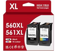 560 561 XL Ink Cartridges, PG-560 CL-561 XL Catridges Replacement for Original Canon Ink Cartridges 560 561XL Multipack for Canon Pixma TS5350i TS5351i TS7451i TS5350 ts5350a TS5353 TS7450a TS7451a