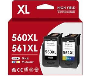 560 561 XL Ink Cartridges, PG-560 CL-561 XL Catridges Replacement for Original Canon Ink Cartridges 560 561XL Multipack for Canon Pixma TS5350i TS5351i TS7451i TS5350 ts5350a TS5353 TS7450a TS7451a