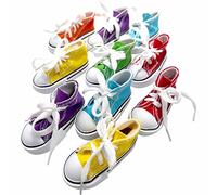 5605 Pk10 Sneaker Shredders M&M Bird Toys - Mini Cotton Canvas Rubber Sole Sneakers, Great Fun for Pets to Shred