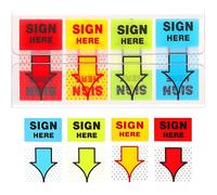 560Pcs Arrow Sign Here Stickers, Color-Coded Post It Tabs for Documents Organization, 4-Color Please Leave Parcels Here Sign Tabs, Arrow Stickers for Office School Study Notes (4 Colors)