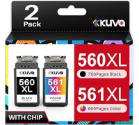 560XL 561XL Ink Cartridges Replacement for Canon PG-560XL CL-561XL | 560 561 Compatible with Canon Pixma TS5350i TS5351i TS7451i TS5350 ts5350a TS5353 TS7450a TS7451a (1 Black 1 Colour)