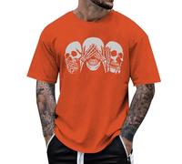 5610 Bones Watch and Hear | Giant Printed Halloween Jackets for Men and Women, T-Shirts for Adults Tops Cheap, orange, L