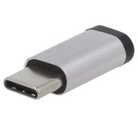 56636 adapter OTG, USB 2.0 USB B micro female, USB C male silver Goobay