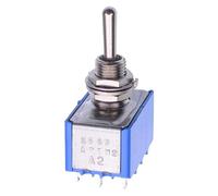 5669A APEM On-Off-On 6.35mm Miniature Toggle Switch 4PDT 4A 30VDC