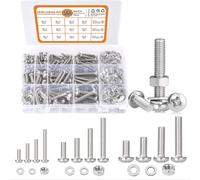 568 pcs M4/M6/M8 Phillips Pan Head Bolt & Nut Assortment, 304 Stainless Steel Nut and Bolt Assortment Kit, 304 Stainless Steel Metric Machine Screws with Flat & Lock Washers