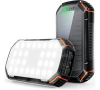 56800mAh 65W Large Capacity Power Bank Portable Solar Charger, Fast Charging Phone Charger, 5 Charging ports, Digital Display& Bright Flashlight, for iPhone,Tablet