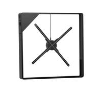 56cm Hologram Fan Built In Speaker 3D Led Projector Advertising Display With Metal Frame (Color : Black)