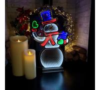 56cm LED Infinity Standing Snowman Christmas Decoration with Metal Base Samuel Alexander Multi One Size
