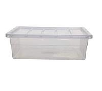56cm Spacemaster Mini Clear 27 Litre Storage Box with Lid - 56 x 39 x 18